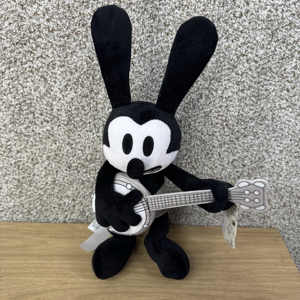 NEW Disney 100 Oswald The Lucky Rabbit 17" Guitar Plush Toy Disney Parks